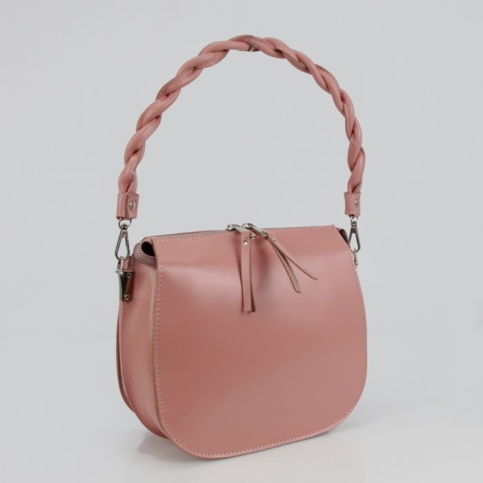 Женская кожаная сумка МІС 2762 розовая