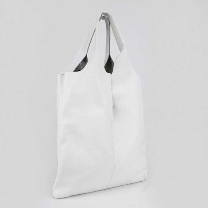 Жіноча шкіряна сумка - шопер МІС 2682 біла