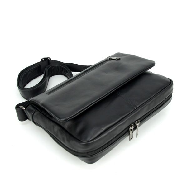 Мужская кожаная сумка-портфель Vesson 4752 черная