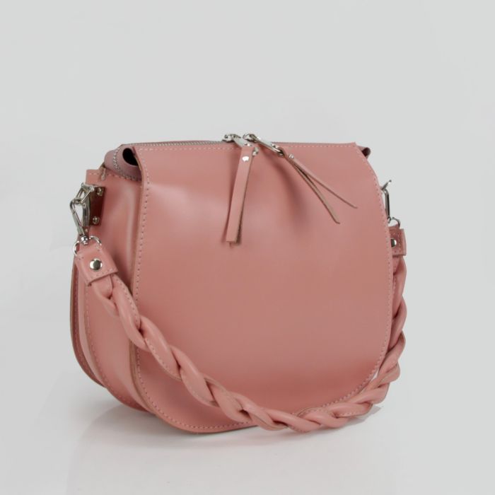 Женская кожаная сумка МІС 2762 розовая