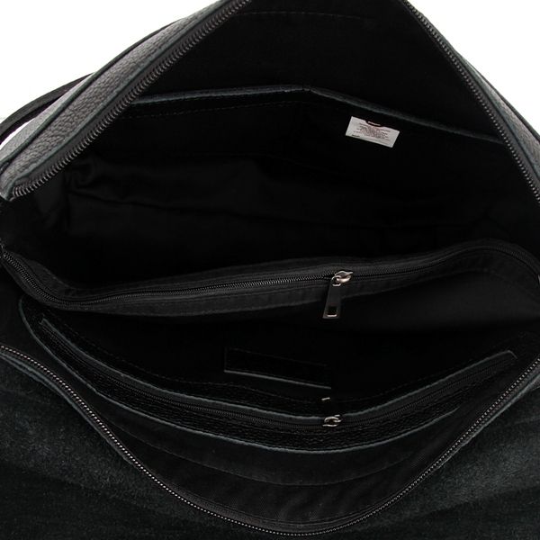 Чоловіча шкіряна сумка-портфель Vesson 4708 чорна