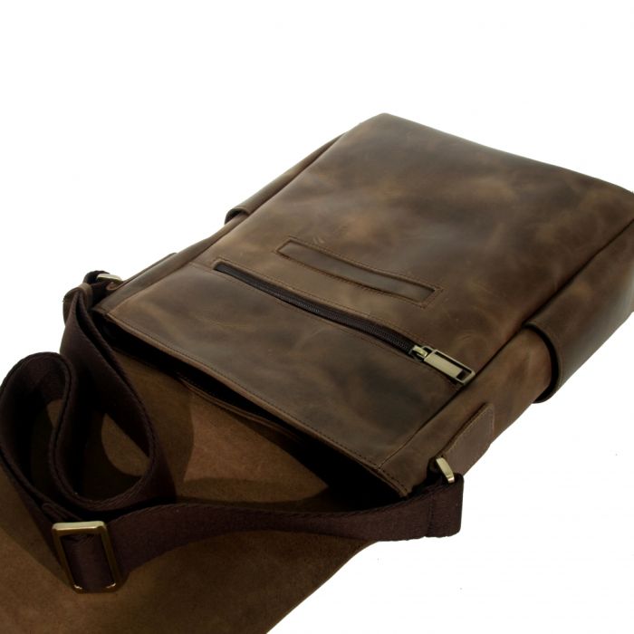 Мужская кожаная сумка Vesson 4626 коричневая - хаки