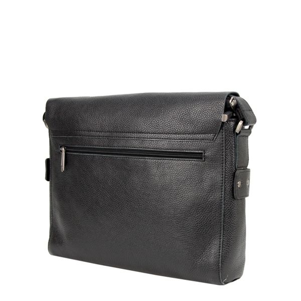 Мужская кожаная сумка-портфель Vesson 4708 черная