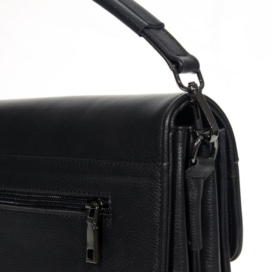 Мужская кожаная сумка-портфель Vesson 4206 черная