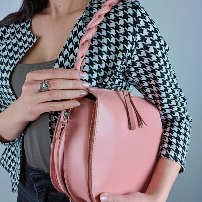 Жіноча шкіряна сумка МІС 2762 рожева
